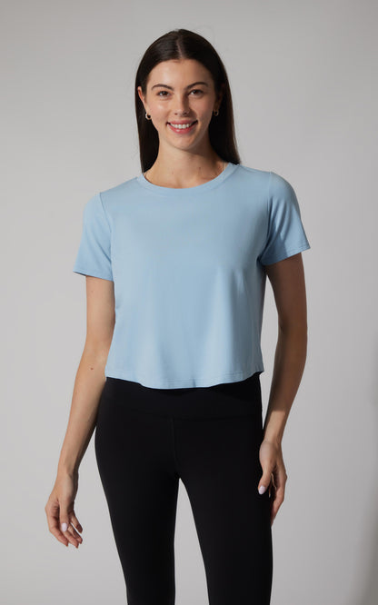 90 Degree by Reflex 2 PK Airlite Cotton Boxy Cropped Short Sleeve Tee
