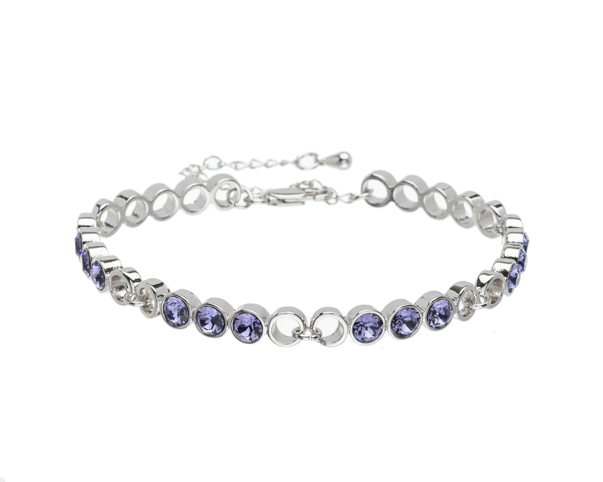 Adjustable Circular Linked Bracelet with Swarovski Crystals by callura