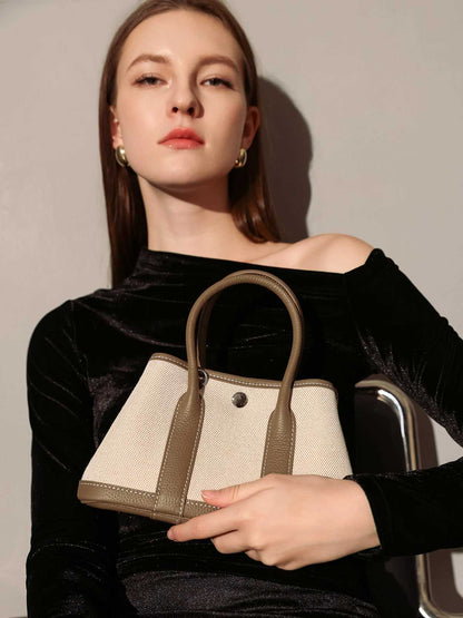 Carefree Canvas and Leather Top Handle Bag