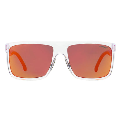 Carrera Flat-Top Rectangular Sunglasses 8055/S 900UZ Crystal/Orange 58mm
