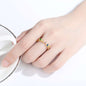 Crystal & Goldtone Multicolor Triangle Band Ring
