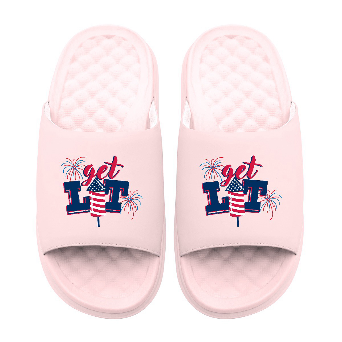 Get Lit Fireworks Motive Slide Sandals