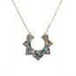 Abalone Shell & Goldtone Sunflower Pendant Necklace