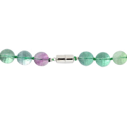 Faceted Fluorite Beaded Necklace with Magnetic Clasp