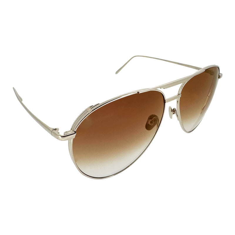 Linda Farrow Carter Aviator Unisex Brown Sunglasses 6269