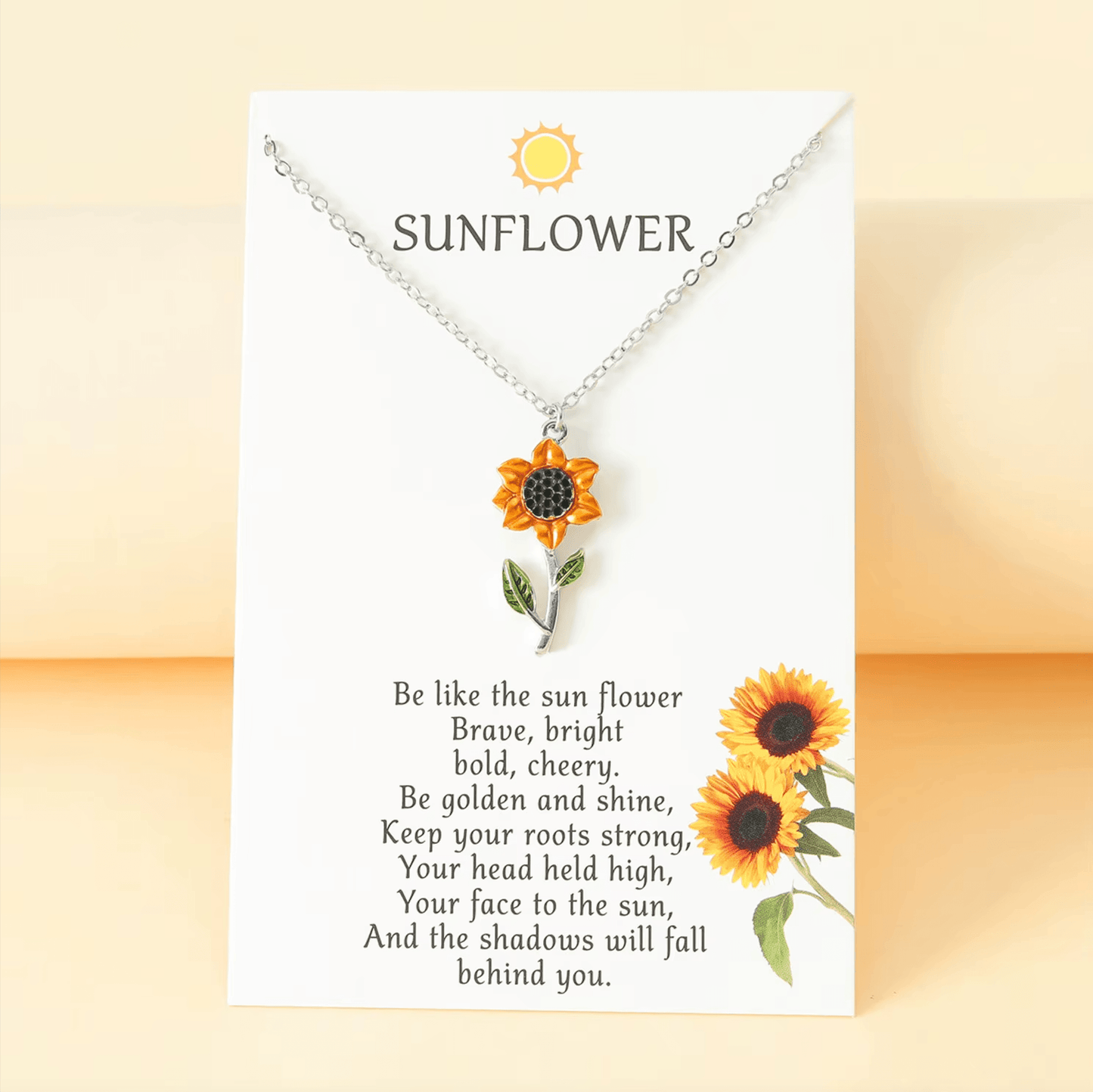 Don’t AsK Silvertone Sunflower Necklace – Gift-Ready Flower Pendant