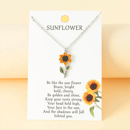 Don’t AsK Silvertone Sunflower Necklace – Gift-Ready Flower Pendant