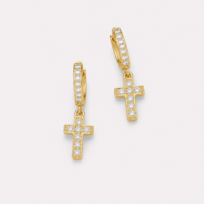 Crystal Cross Earrings