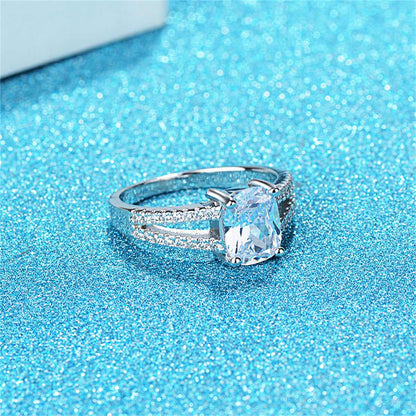 Cubic Zirconia & Crystal Silvertone Oval-Cut Layered Ring