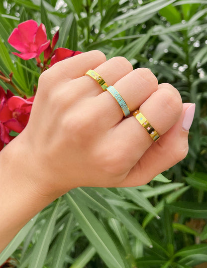 Elevated Faith Gold Enamel Highs and Lows Ring