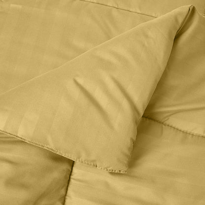 Elegant Comfort 8-Piece Dobby Stripe Comforter Set - Includes 4-Piece Sheet Set with Double Sided Storage Pockets