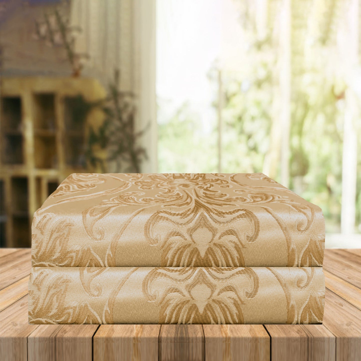 Elegant Comfort Set of 2 Penelope Jacquard Look Curtain Panels - 54" W x 84" L