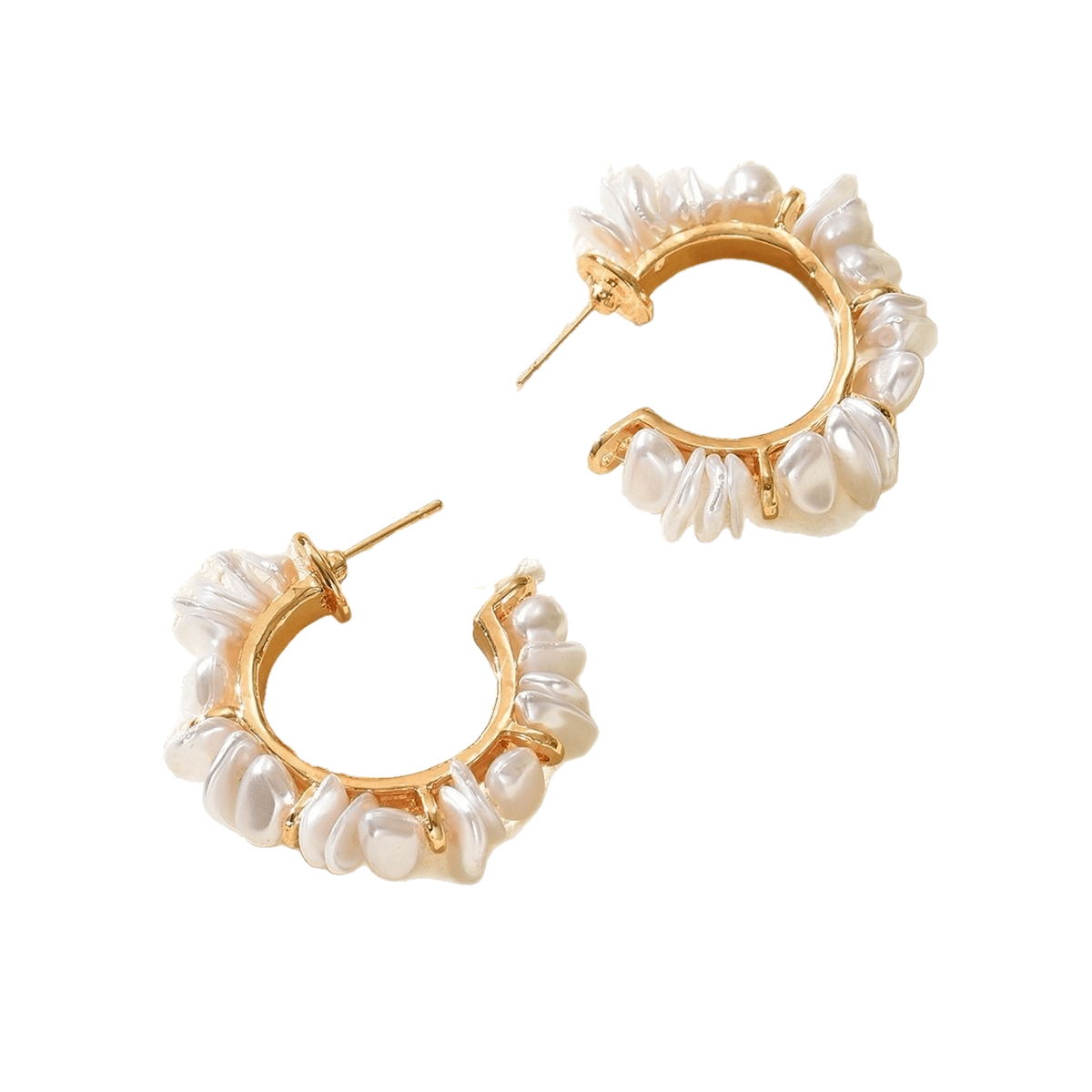 Baroque Pearl Hoop Earrings