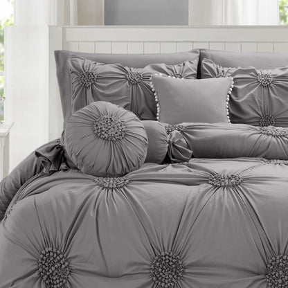 Elegant Comfort 10-Piece Sunflower Comforter Set - Includes 4-Piece Sheet Set with Double Sided Storage Pockets