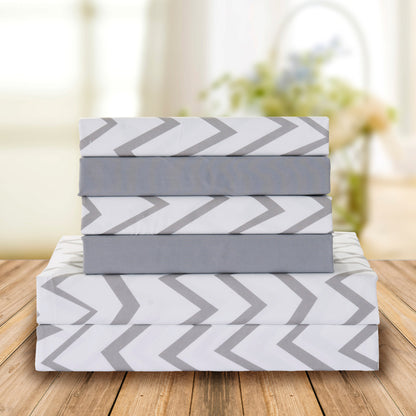Elegant Comfort 6-Piece Chevron Pattern - Soft as a Hotel Premium Quality Sheet Set