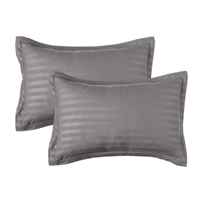 Elegant Comfort 8-Piece Dobby Stripe Comforter Set - Includes 4-Piece Sheet Set with Double Sided Storage Pockets