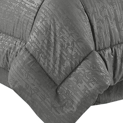 Elegant Comfort 8-Piece Bamboo Floral Pattern Comforter Set- Includes 4-Piece Sheet Set with Double Sided Storage Pockets