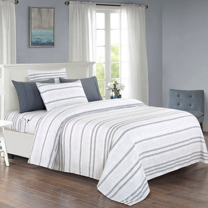 Elegant Comfort 6-Piece Floral and Stripe Pattern Sheet Set - Soft as a Hotel Premium Quality Bedding