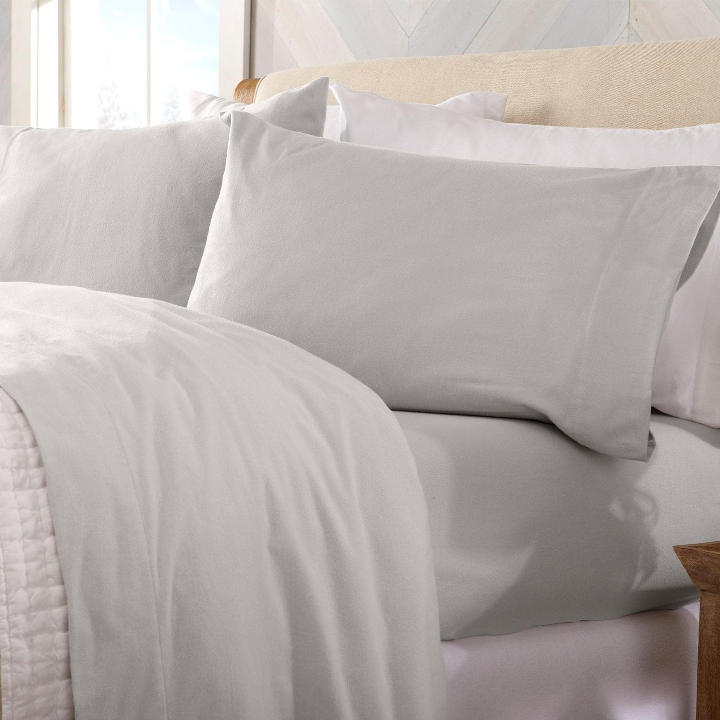 Cotton Solid Flannel Sheet - Nordic Collection