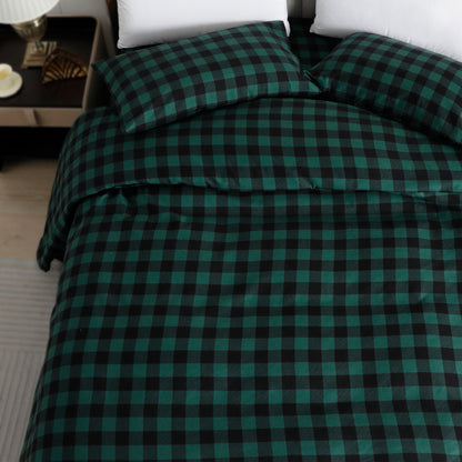 Elegant Comfort Buffalo Checkered Pattern - 100% Turkish Cotton Flannel, 4-Piece Flannel Sheet Set