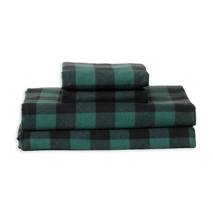 Elegant Comfort Buffalo Checkered Pattern - 100% Turkish Cotton Flannel, 4-Piece Flannel Sheet Set