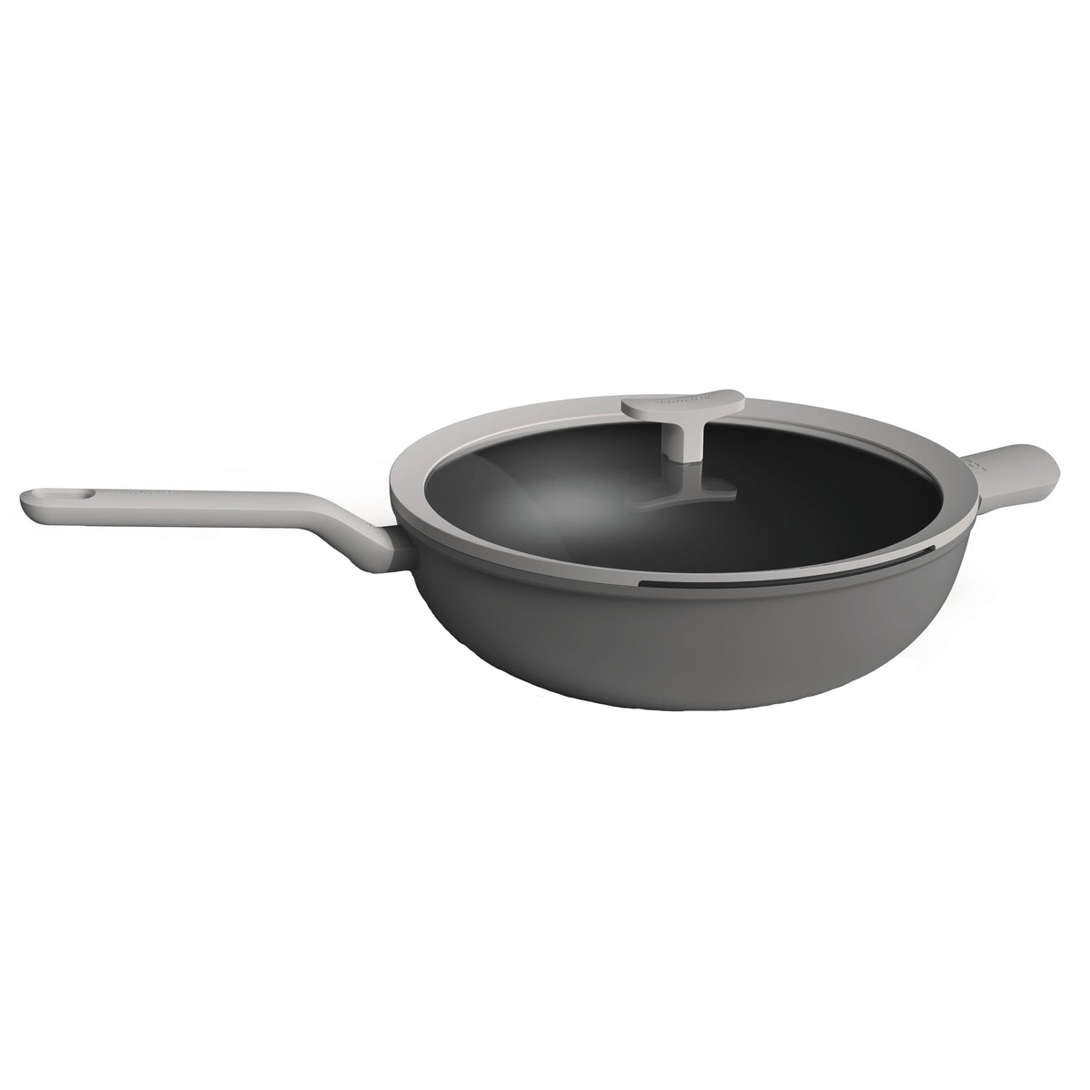 BergHOFF Leo 12.5" Non-stick Wok 6.2Qt., Gray, Glass Lid