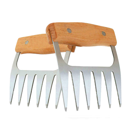1947Kitchen Stainless Steel Meat-Shredding Claws With Wooden Handle