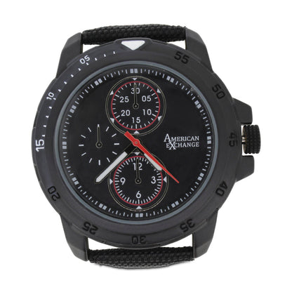 American Exchange Black Watch With Red Dial and Bracelet 5465