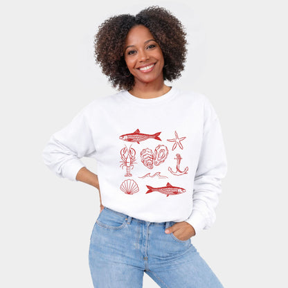 Fisherman Collage - Womens Sweatshirt Sweatshirt