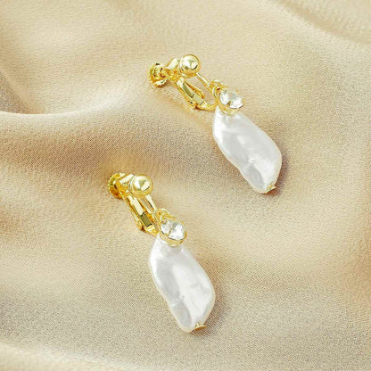 Baroque Pearl & Cubic Zirconia Goldtone Huggie Earrings