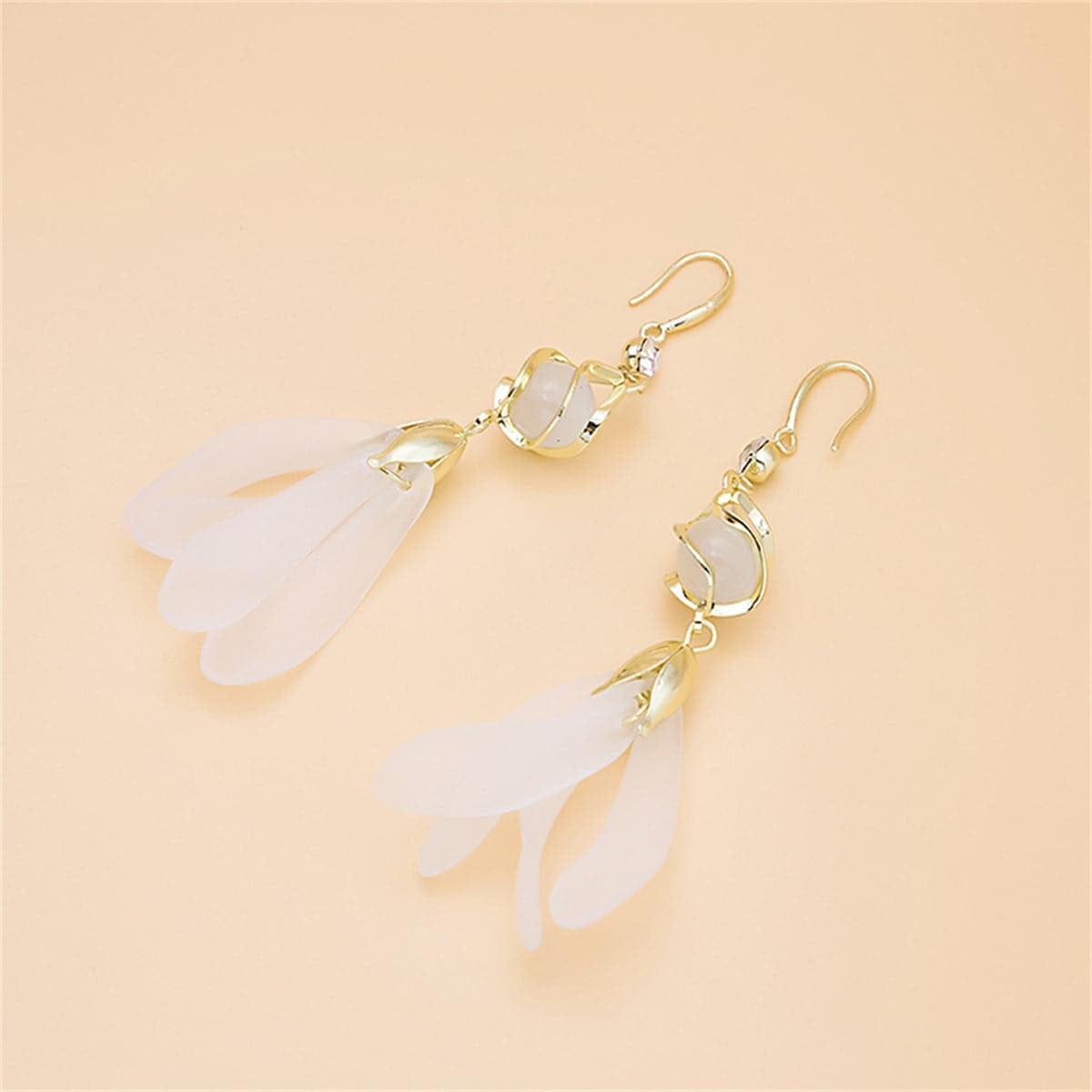 Cat-eye & Cubic Zirconia Tiered Cage Tassel Drop Earrings