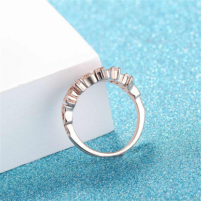 Crystal & Cubic Zirconia Rose Goldtone Crown Ring