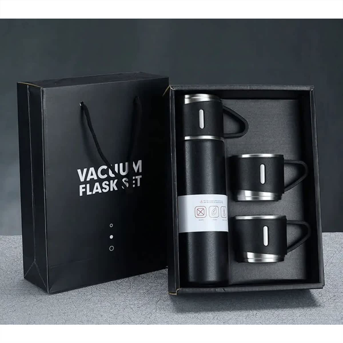 500ml Vacuum Insulated Stainless Steel Thermos with 3 Lids