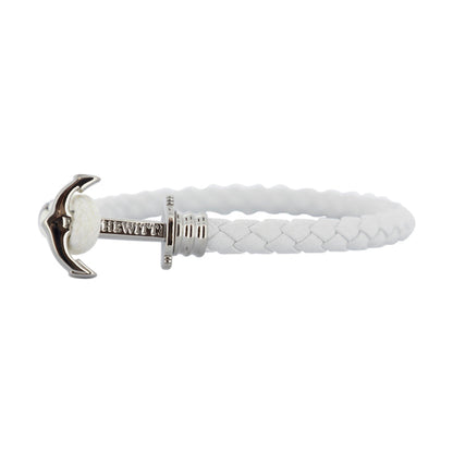 White Leather Anchor Bracelet For Men PHREP Lite By Paul Hewitt Size Large