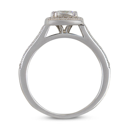 Olivia 925 Sterling Silver Square Micro Pave Ring - Size 8