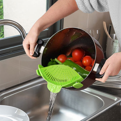 1947Kitchen Heat Resistance Easy Snap Silicone Kitchen Strainer