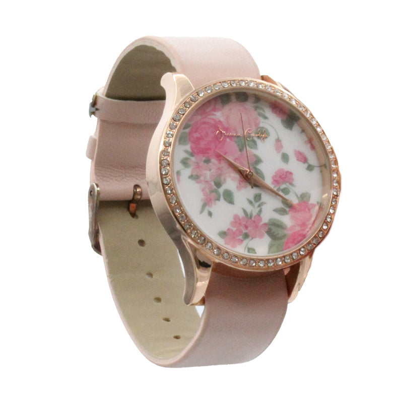Jessica Carlyle Rose Gold Floral Ladies Watch & 4 Extra Straps (Blemished Box)