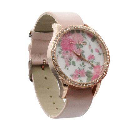 Jessica Carlyle Rose Gold Floral Ladies Watch & 4 Extra Straps (Blemished Box)