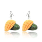 Acrylic & Silvertone Mango Drop Earrings