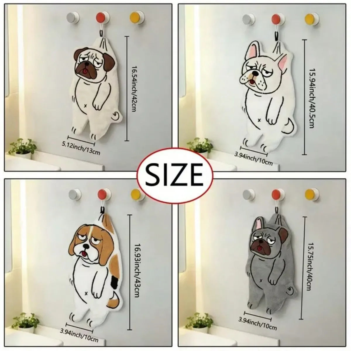 Cute Dog-Shaped Hanging Hand Towel(1/4 PCS)