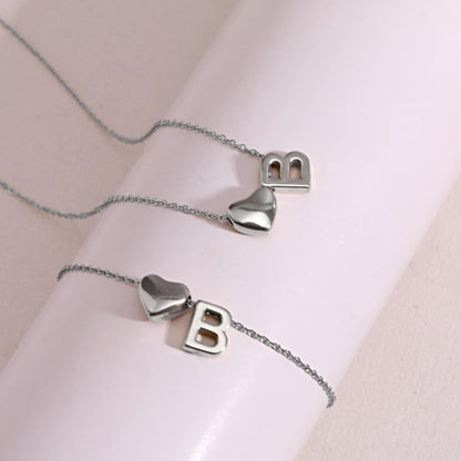 Dainty A-Z Initial Heart Necklace
