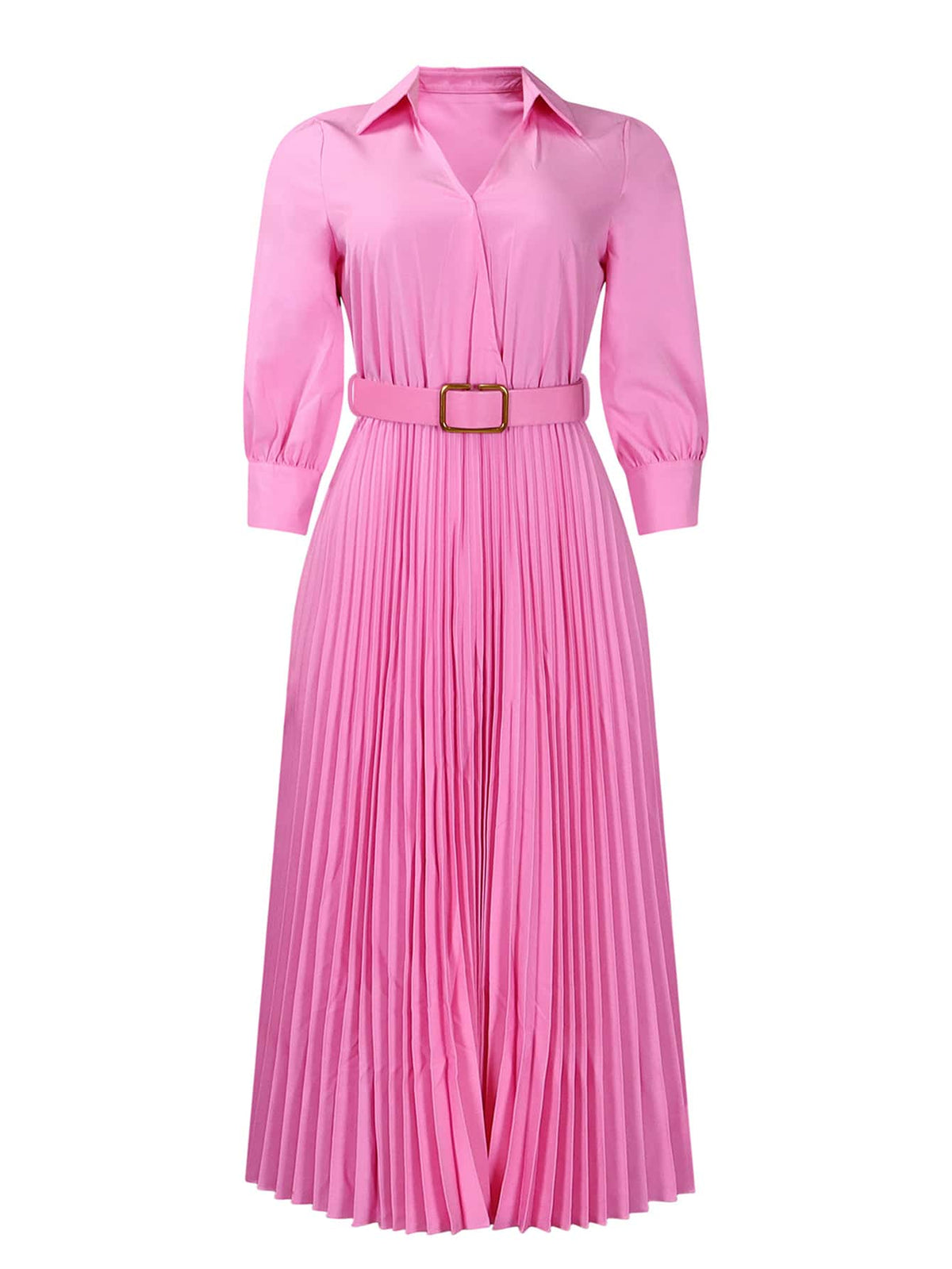 Chic YC Women's 3/4 Sleeve Flared A Line Dress