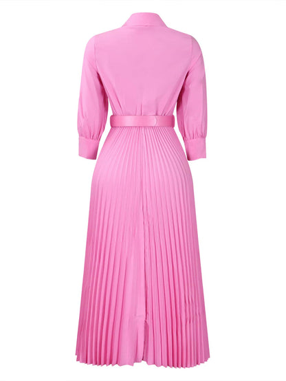 Chic YC Women's 3/4 Sleeve Flared A Line Dress