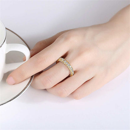 Cubic Zirconia & Goldtone Band