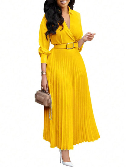 Chic YC Women's 3/4 Sleeve Flared A Line Dress