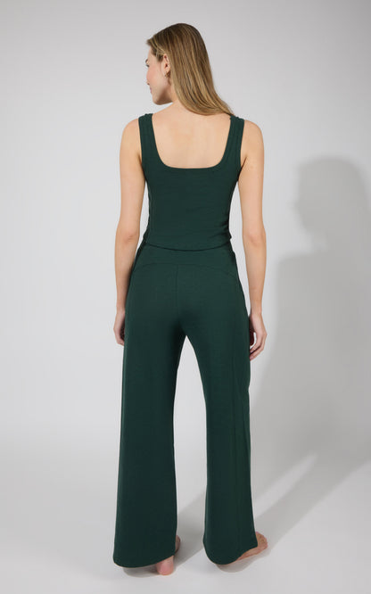 90 Degree by Reflex Terry Corset Tank & Fleece Wide Leg Pant Set