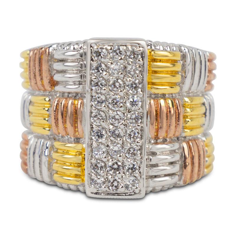 Olivia Tritone Weave Band Ring 20-6780 - Size 8