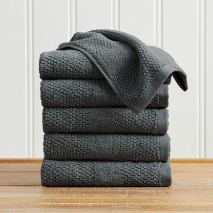 100% Cotton Woven Texture Bath Towel Set - Marbella Collection
