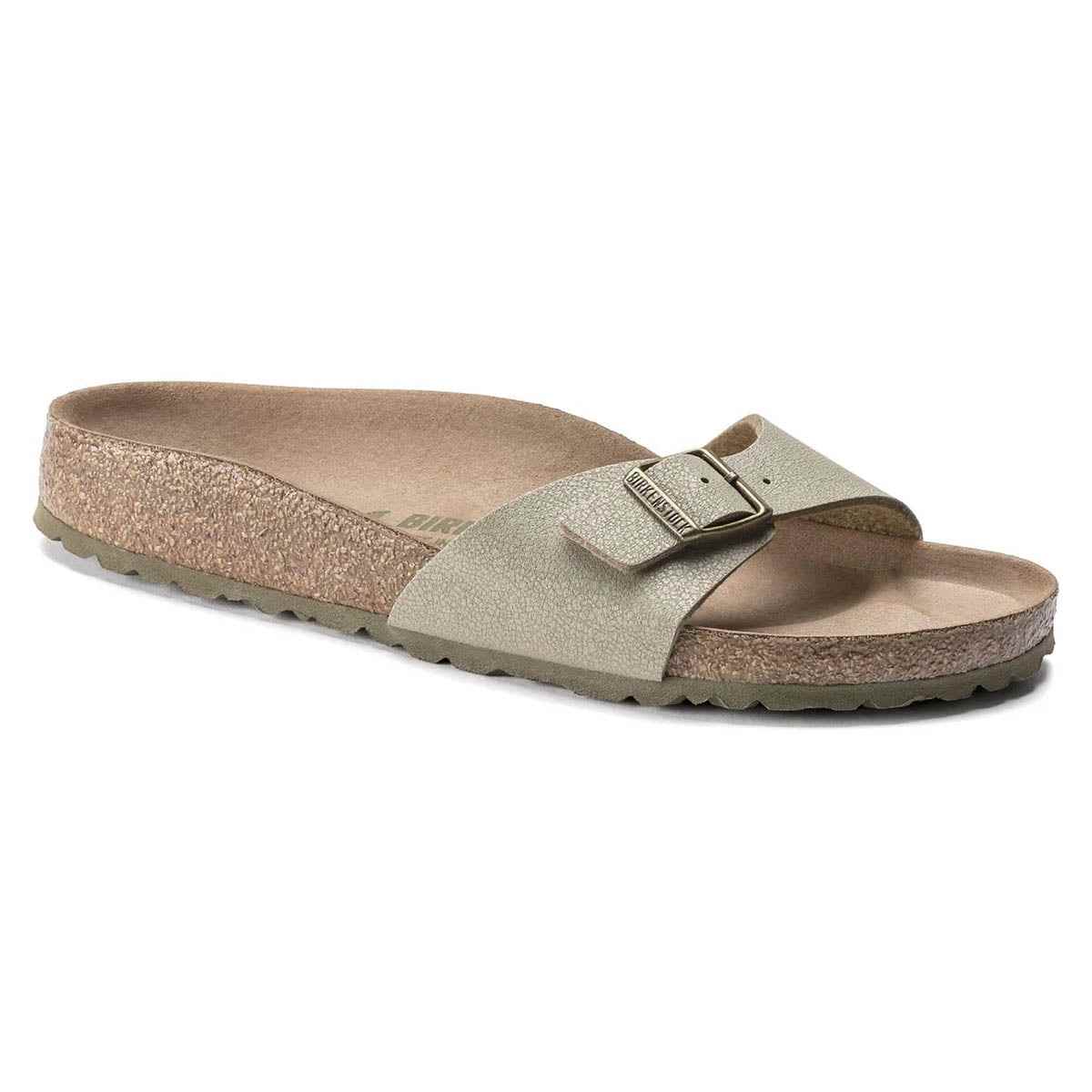 Birkenstock Madrid Vegan Birkibuc Faded Khaki Sandals