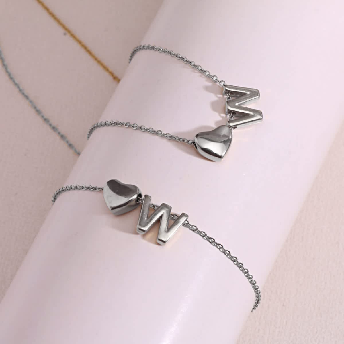Dainty A-Z Initial Heart Necklace